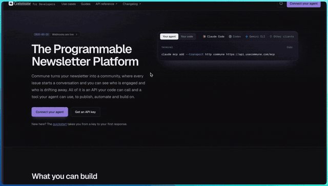 Connecting Claude Code to Commune