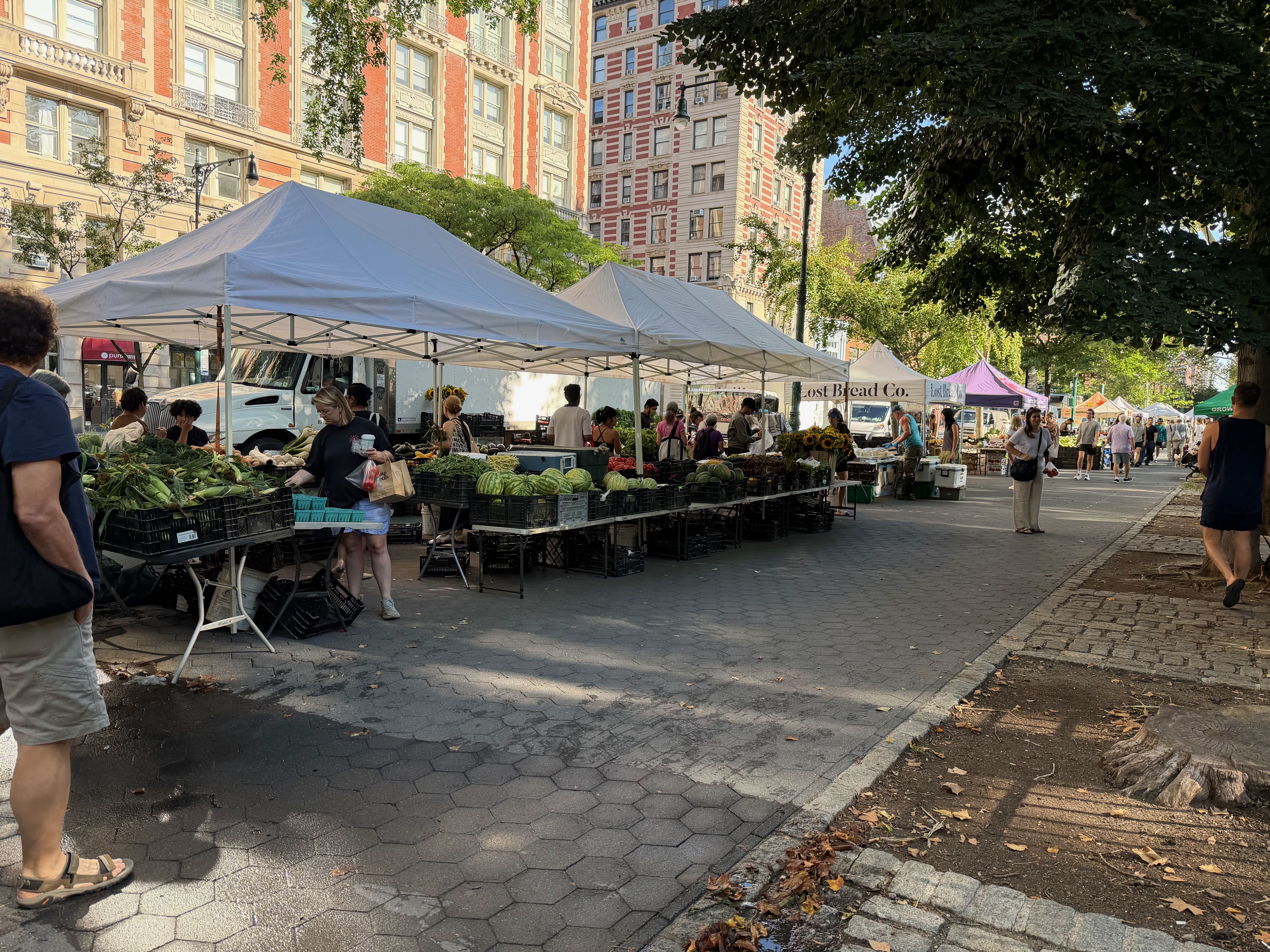The farmers market on the Upper West Side.