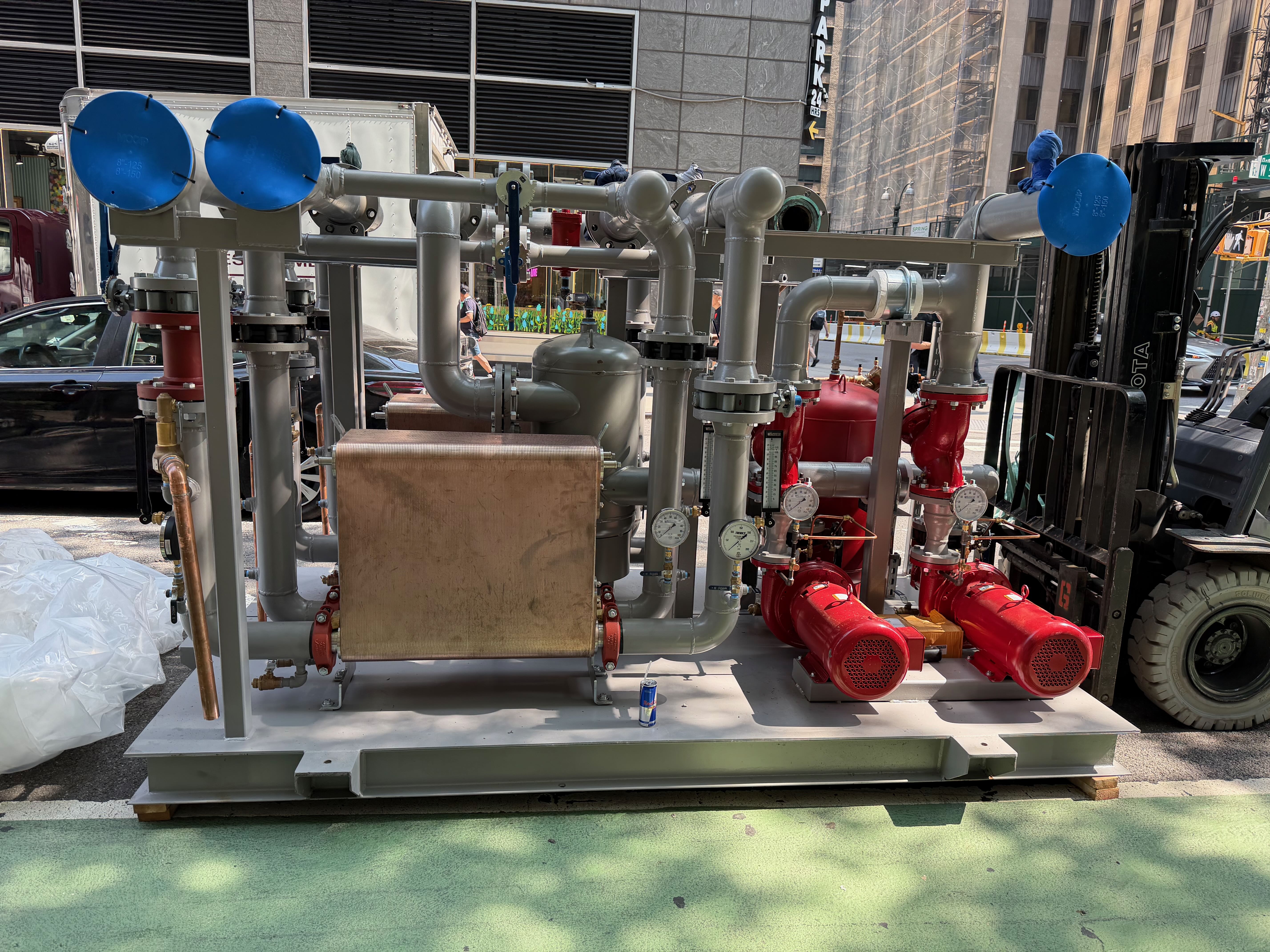 New machinery in midtown.